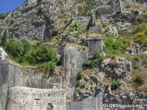 Postcard Kotor City walls