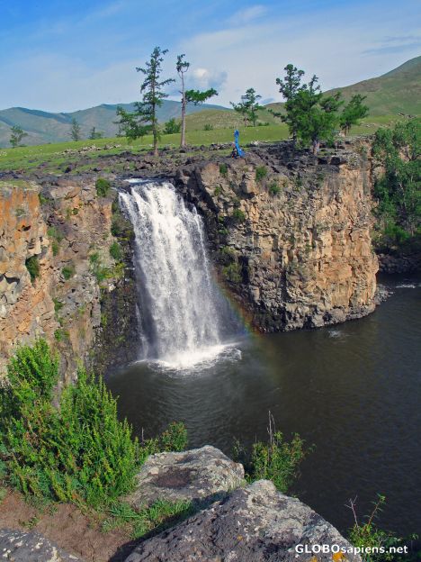 rainbow on Orkhon falls