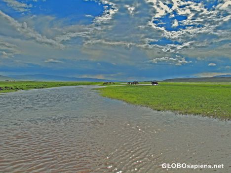 Postcard crossing the Orkhon river