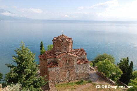 Postcard Sveti Jovan at Kaneo in sunny weather