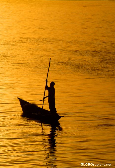 Postcard Sunset at the Niger River