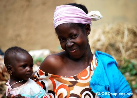 Postcard mother and baby