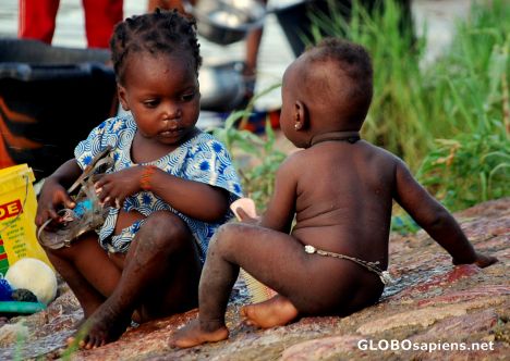 Postcard two babies