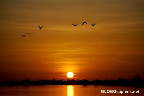 Postcard Sunset on the Niger River
