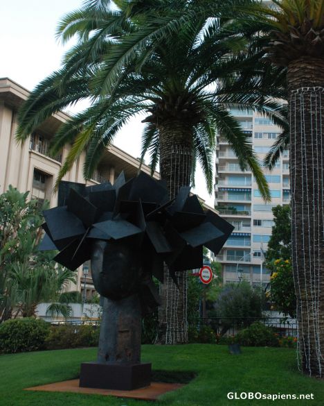 Postcard monaco statue