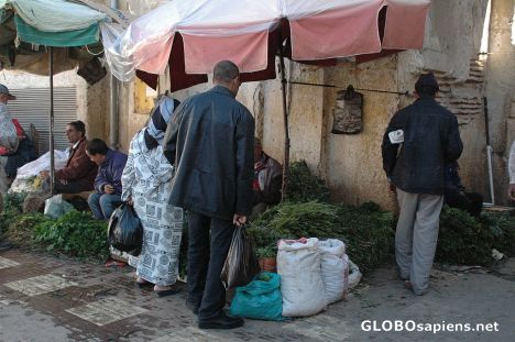 Postcard Streetsellers medina Meknes