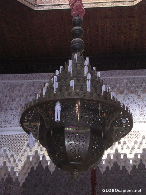 Postcard The lamp in a restaurant