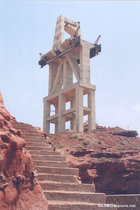 Postcard The landward pylon of the land to sea conveyor.