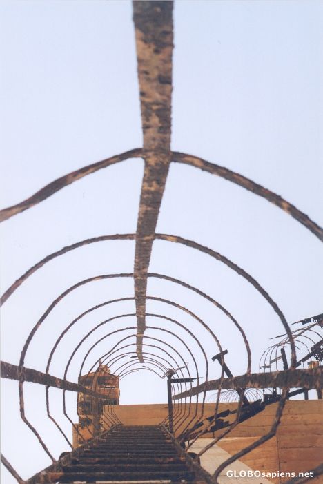 Postcard Un-maintained maintenance access ladders.