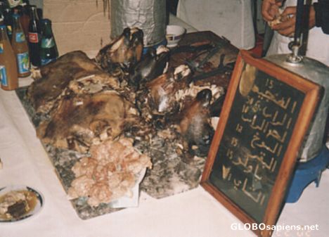 Postcard Yes they're Sheeps heads and brains yumm!!