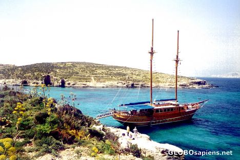 Postcard Anchored off Comino
