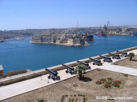 Postcard Grand Harbour with Fort StMichael