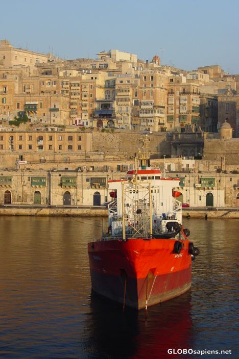 Postcard Red Freighter