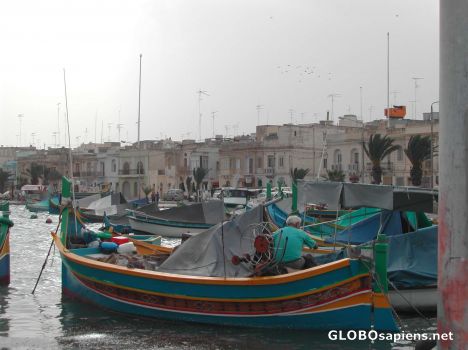 Postcard Marsaslox Harbour