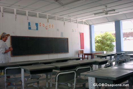 Postcard Maldivian local school, classroom
