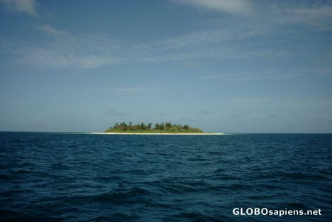 Postcard Malediven lonely little island