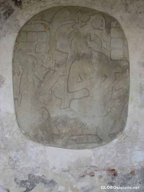Postcard Mayan Stucco - Bequeathing of Jaguar Helmet