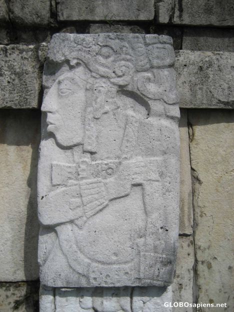 Postcard Close up of Carved Panel in Courtyard