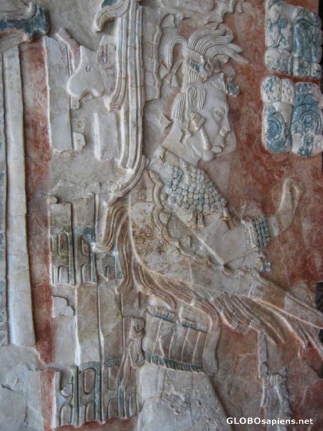 Postcard Lord Pacal carved with all finery