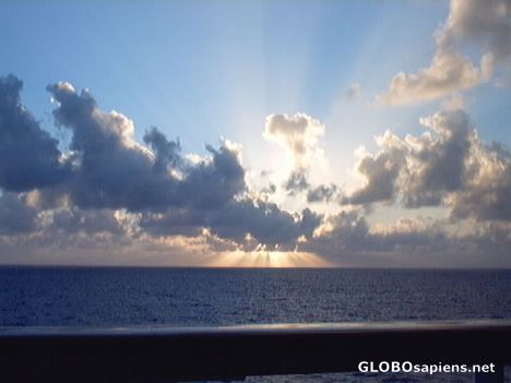 Postcard Beautiful western carribean sunset