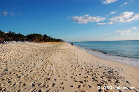 Postcard Soft white talcum powder sand to walk on