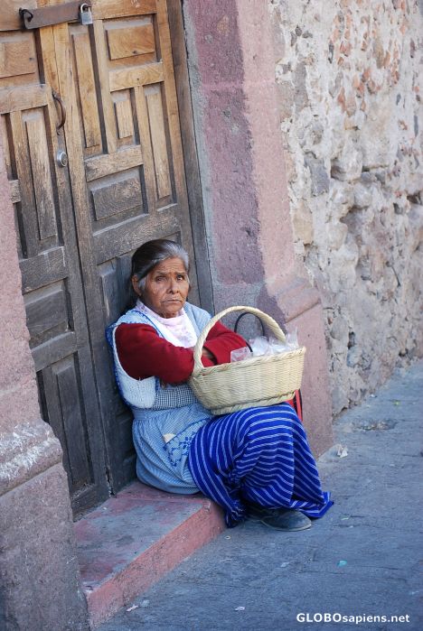 Postcard Old woman