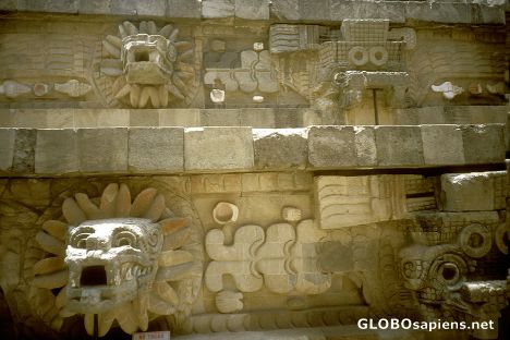 Postcard A part of Aztec's piramid in Teotihuacan