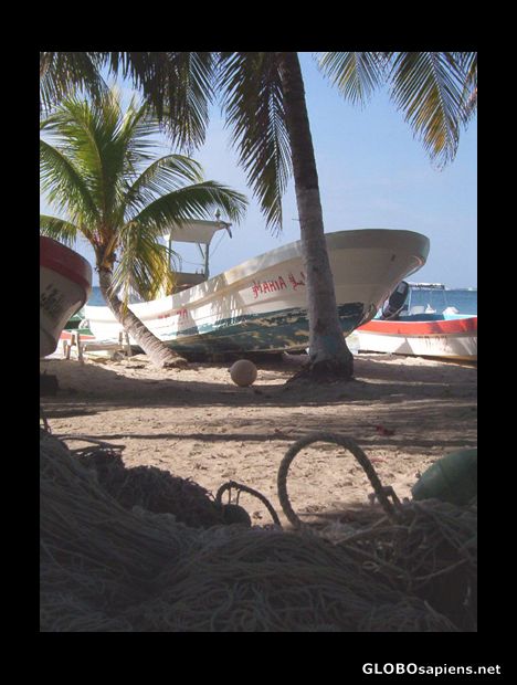 Postcard Fisherman boat