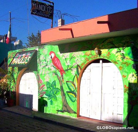 Postcard Paintings on Restaurant in Punta Norte, Mexico