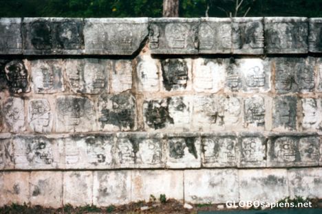 Postcard Chichen Itza Skull Platform