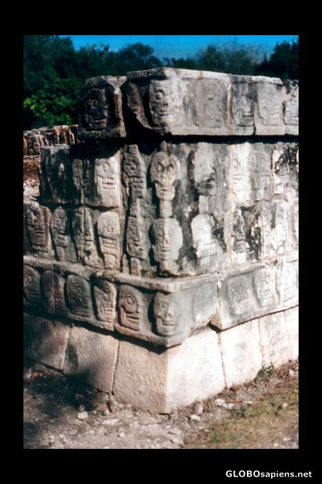 Postcard Chichen Itza Skull Platform
