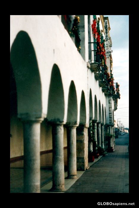 Postcard covered sidewalk