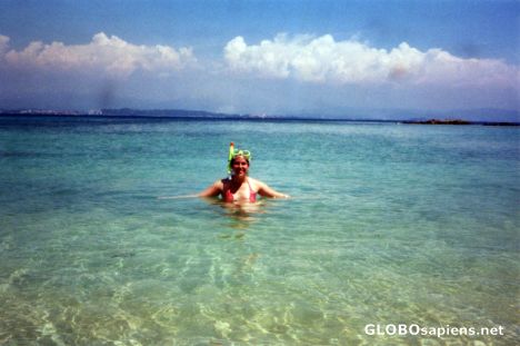 Postcard Me snorkeling in Sapi
