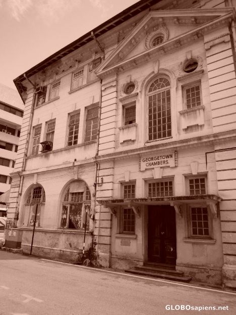 Postcard More old buidlings captured in sepia