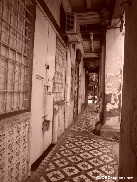 Postcard Old Mosaic floor in a rundown building