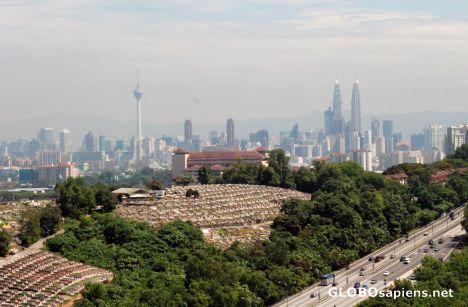 Postcard twin tower ft. cementry