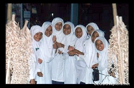 Postcard school girls