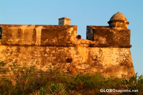 Postcard Ibo - fort's tower at sundown