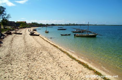 Postcard Ibo - the beach in the town