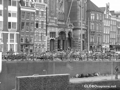 Postcard typical street of Amsterdam