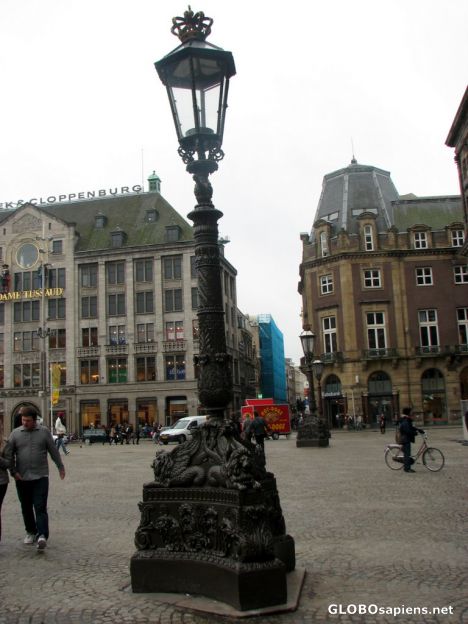 Postcard Dam Square - Street Lamps