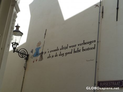 Postcard Wise words, written down on a wall