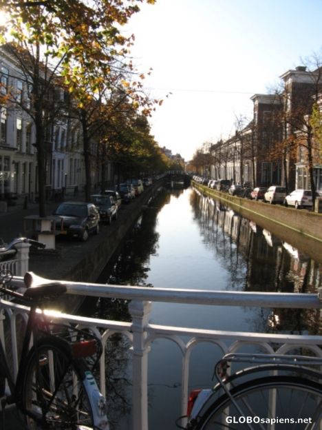Postcard a common street view in delft