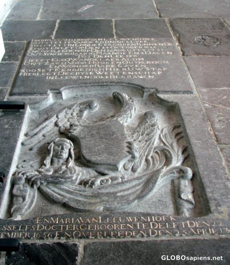Postcard Oude Kerk - Anton van Leeuwenhoek