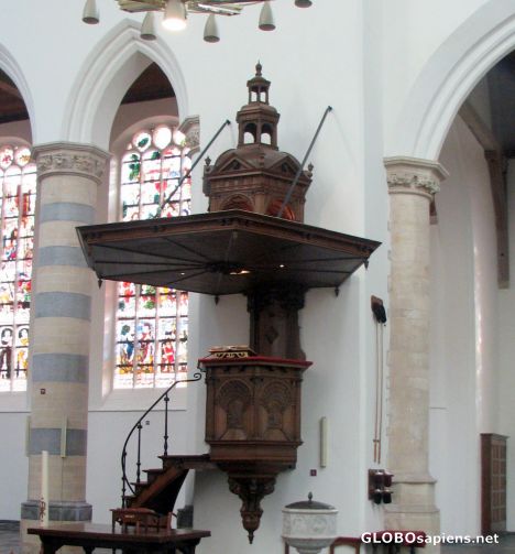 Postcard Oude Kerk Pulpit