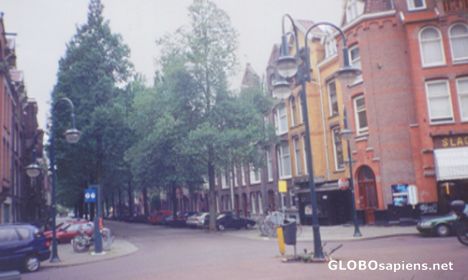 Postcard Typical street, Amsterdam