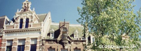 Postcard Some houses have cute balconies, Amsterdam