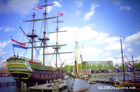 Postcard Replica of 'The Amsterdam' Sheepvaart Museum