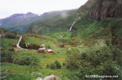 Postcard Entering the mist on the Oslo/Bergen line
