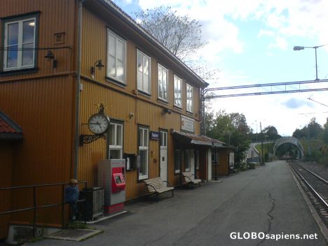 Postcard Røyken Station - Main building